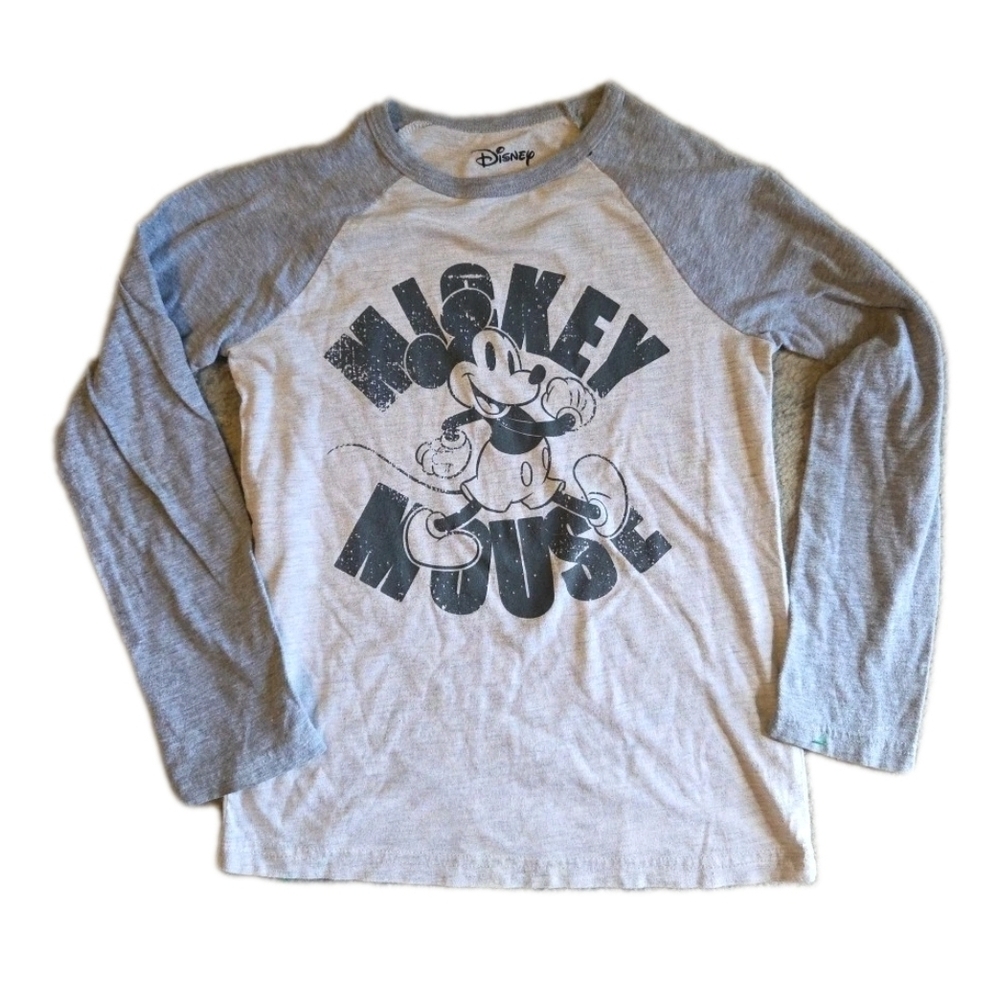 Disney Mickey Mouse Kids Gray Long Sleeve Shirt